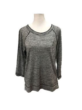 Loft Size S modal/polyester blend pullover striped top. Lightweight, long sleeve